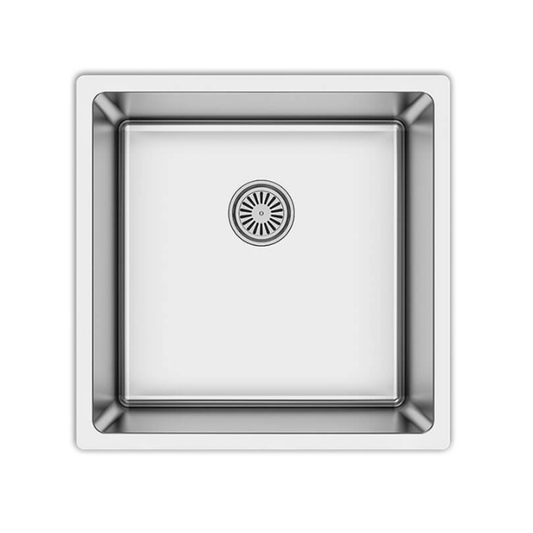 Sink 400W x 400D with Overflow and Basket Waste - Stainless Steel