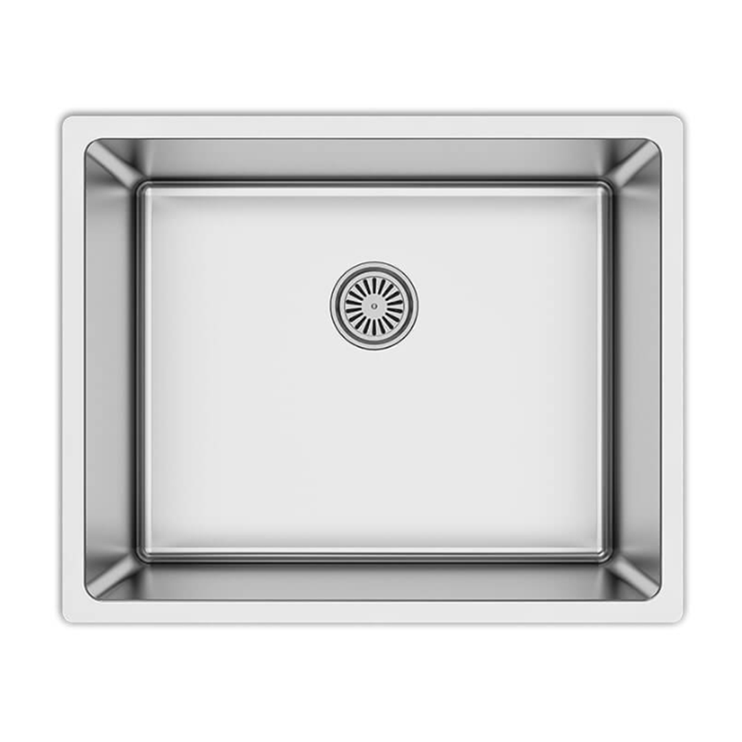 Sink 500W x 400D with Overflow and Basket Waste - Stainless Steel