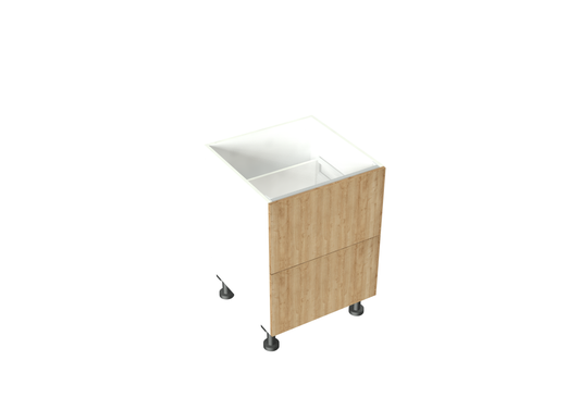 W600-900mm 2 Drawer Base Cabinet