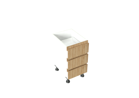 W400-599mm 3 Drawer Base Cabinet
