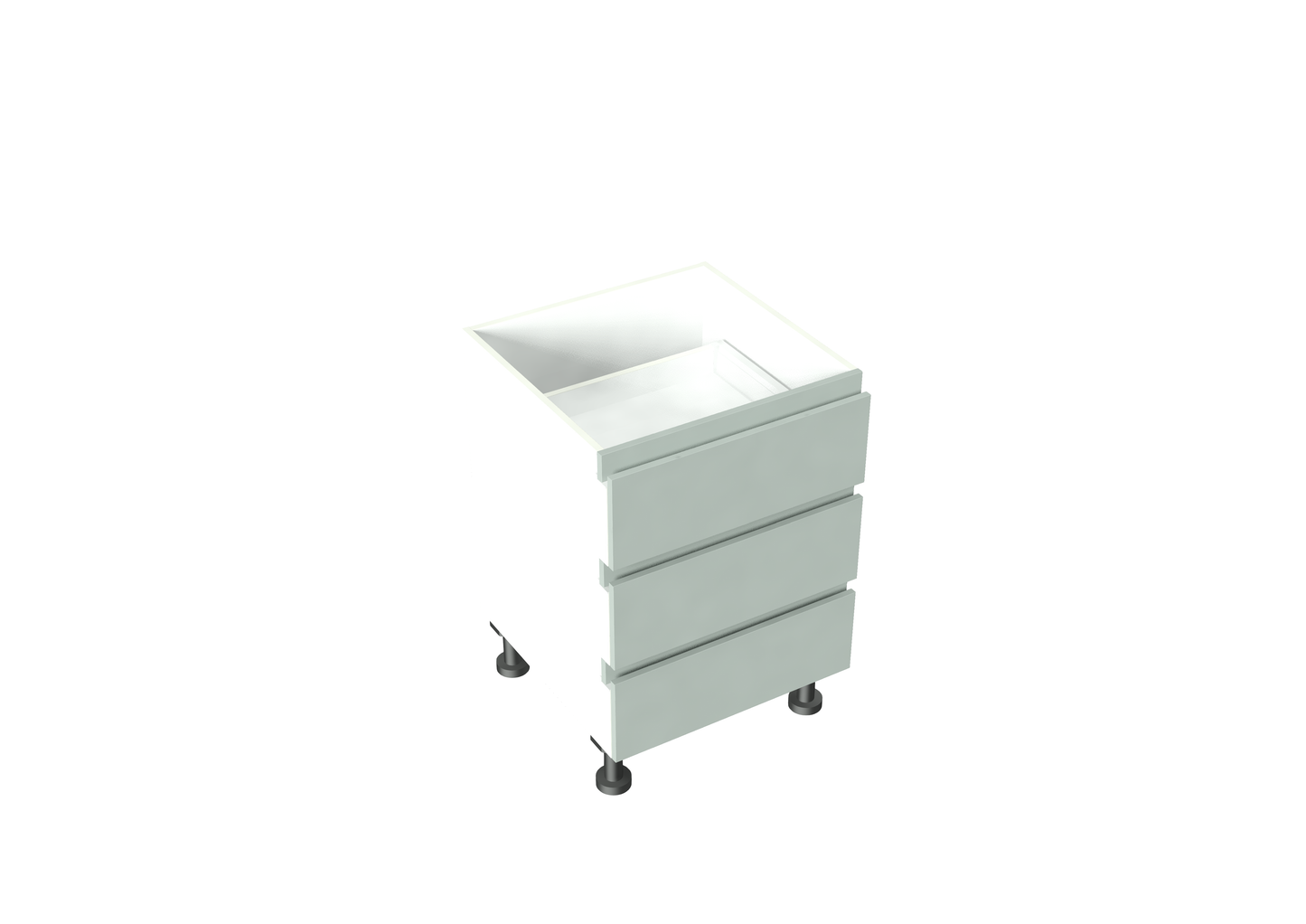 W600-900mm 3 Drawer Base Cabinet