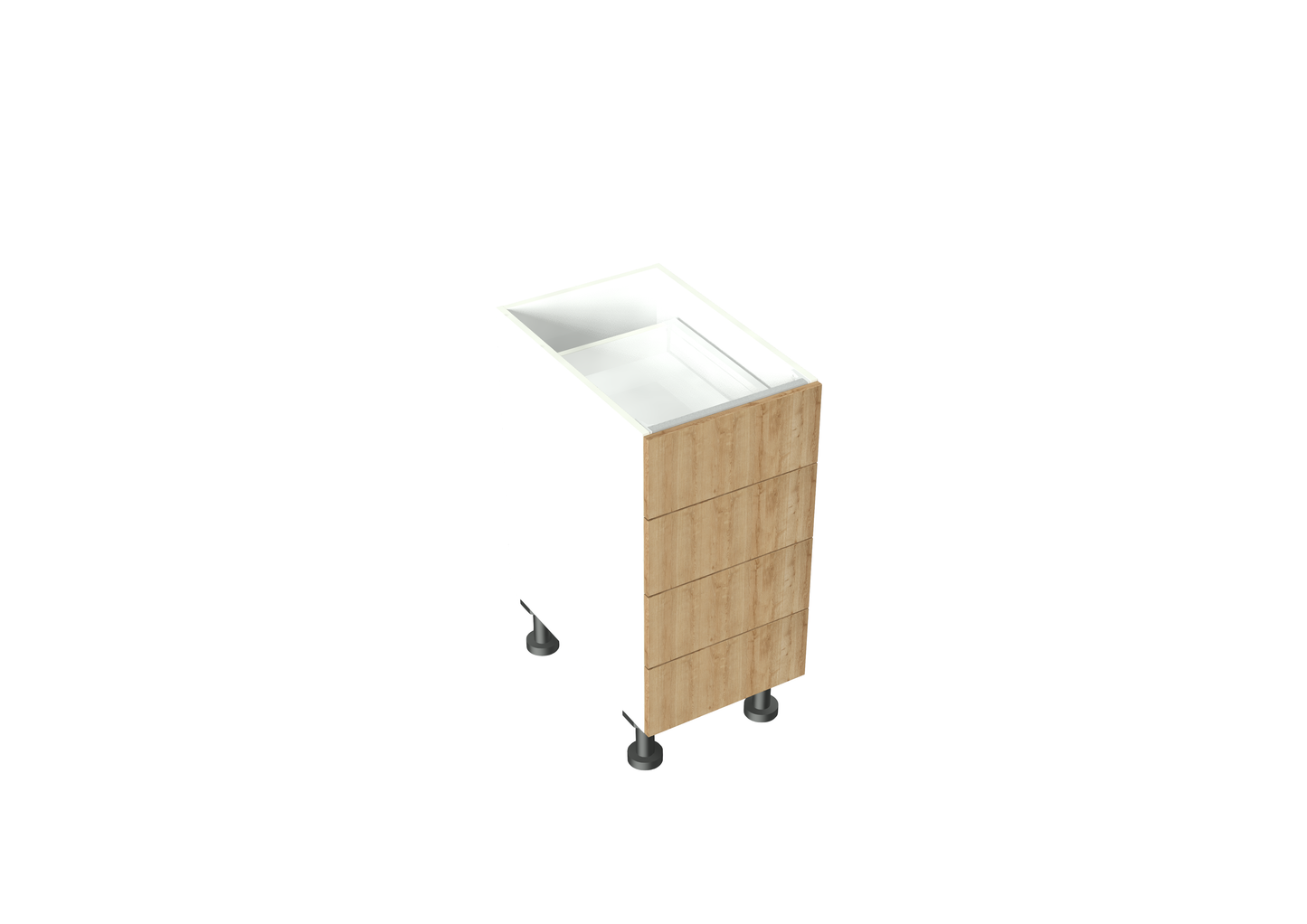 W400-599mm 4 Drawer (equal height) Base Cabinet