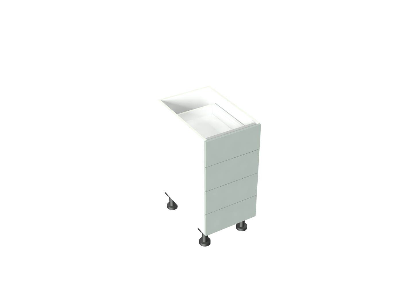 W400-599mm 4 Drawer (equal height) Base Cabinet