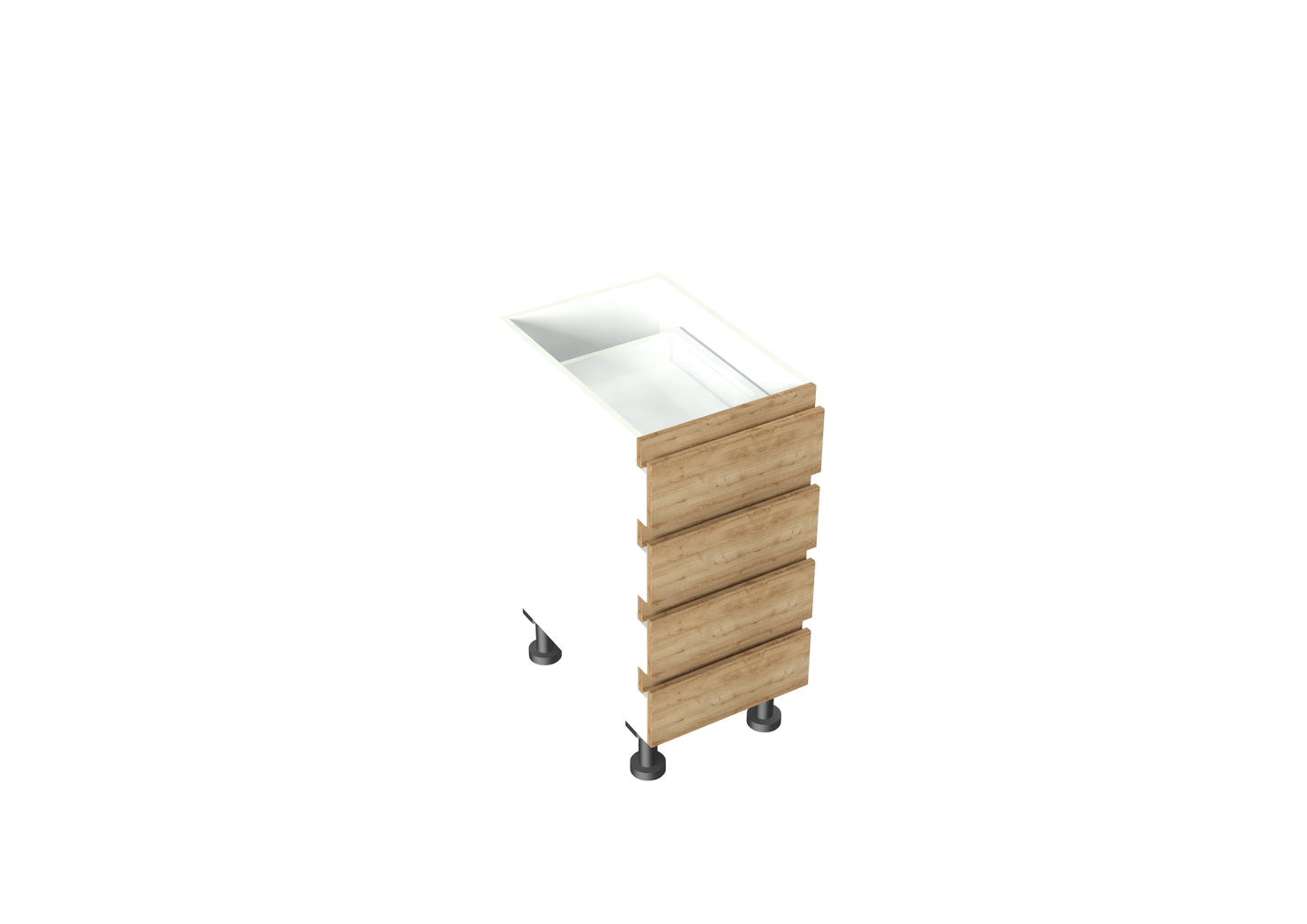 W400-599mm 4 Drawer (equal height) Base Cabinet