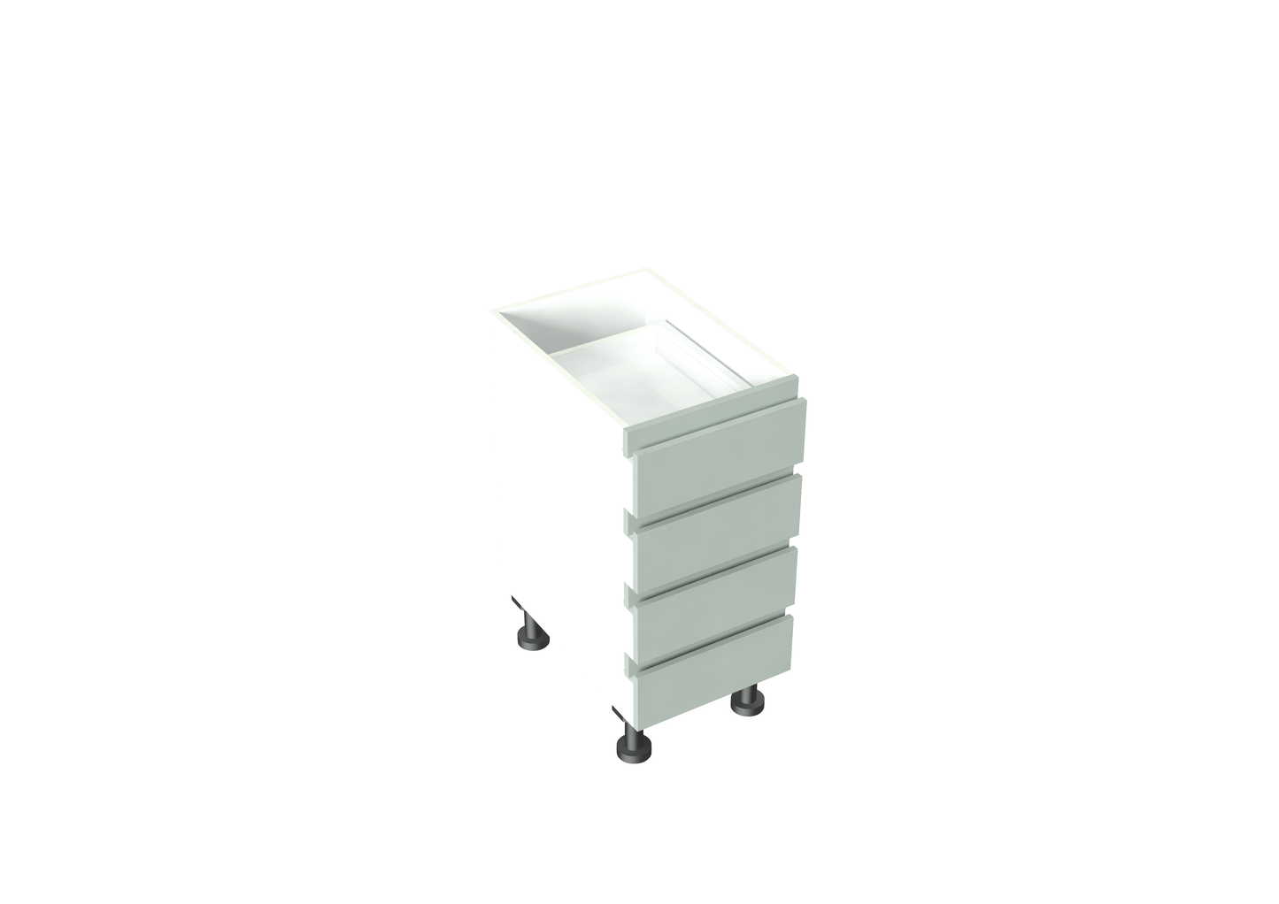 W400-599mm 4 Drawer (equal height) Base Cabinet