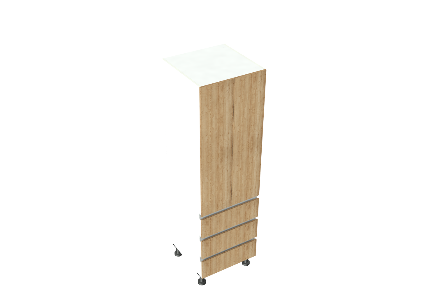 W600-1000mm 2 Door, 3 Drawer Pantry Cabinet