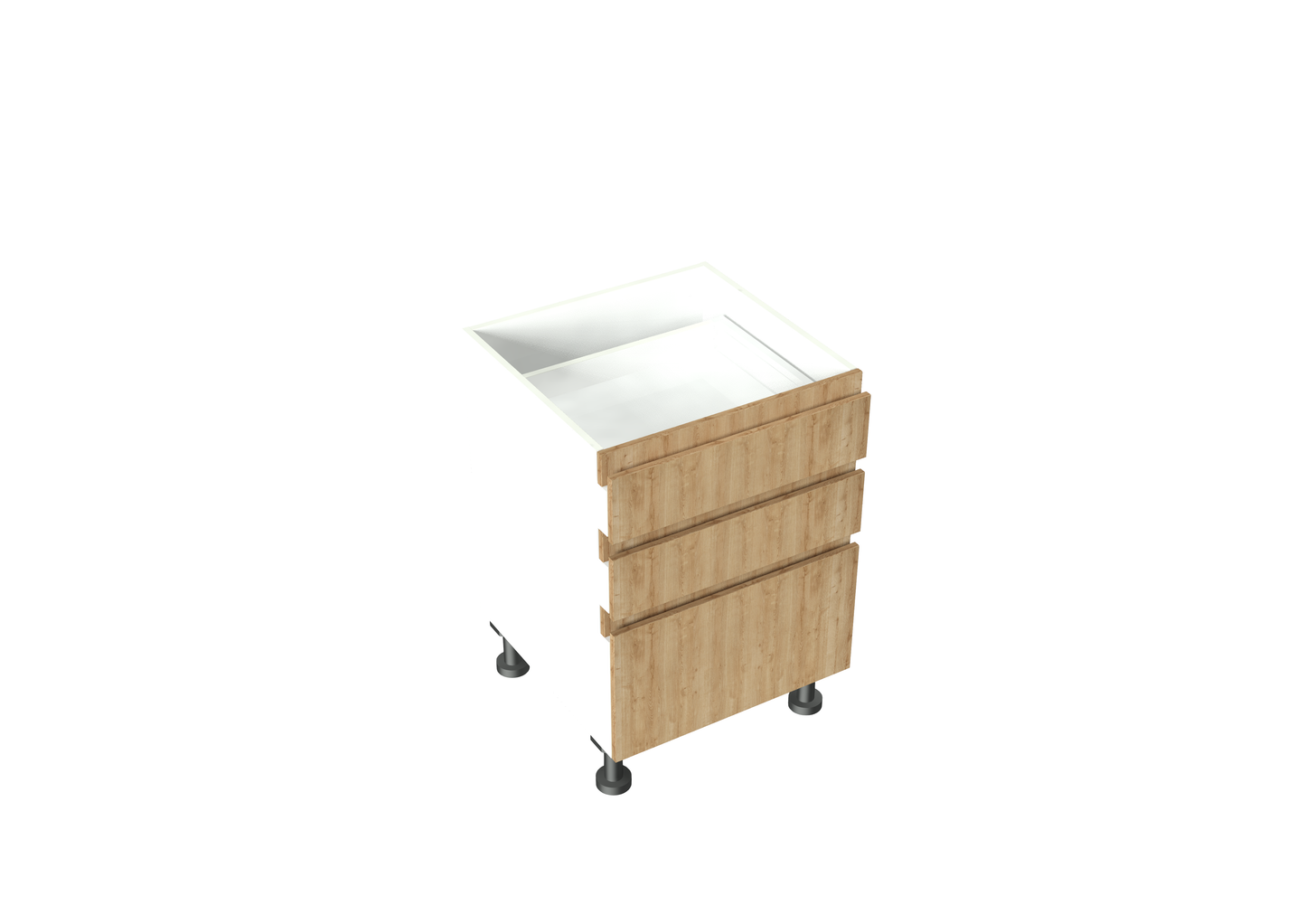 W600-900mm 3 Drawer (2 cutlery, 1 large drawer) Base Cabinet