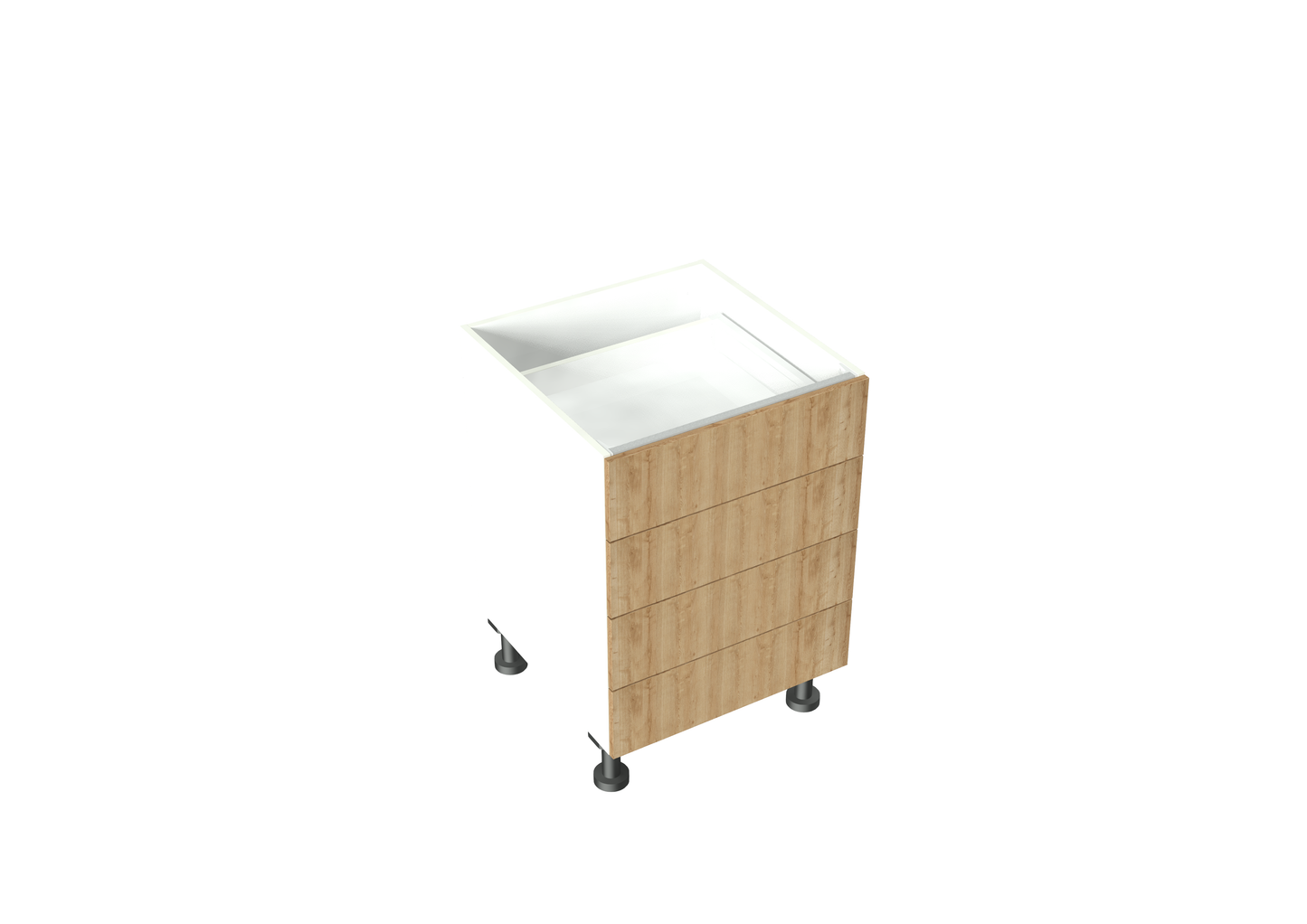 W600-900mm 4 drawer (equal height) Base Cabinet