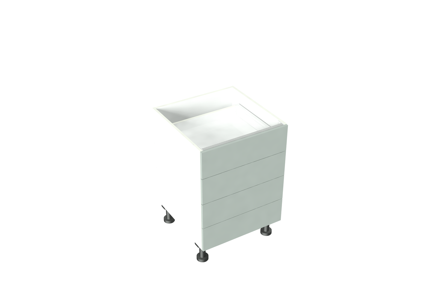 W600-900mm 4 drawer (equal height) Base Cabinet