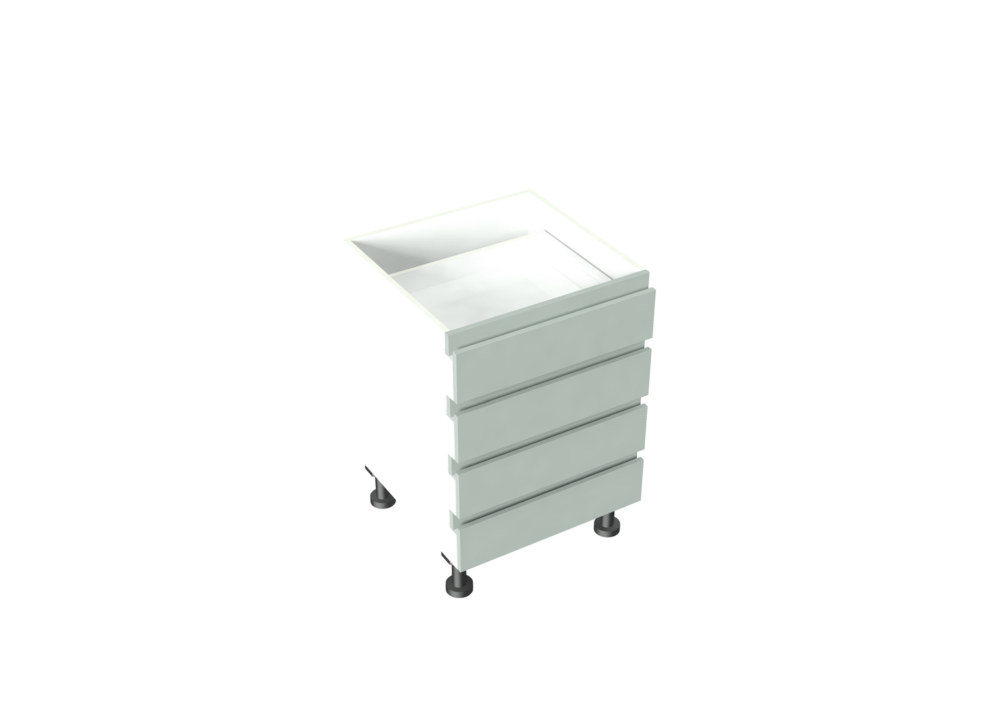 W600-900mm 4 drawer (equal height) Base Cabinet
