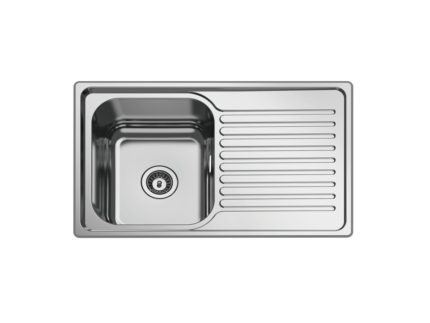 Kitchen Stainless Steel Sink 810W x 510D with Overflow and Basket Waste (0.8mm Satin)